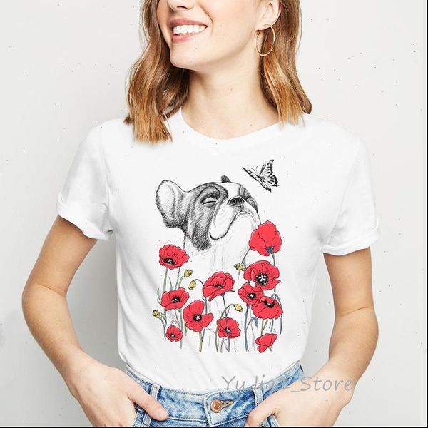 womens t shirts funny pug with poppies art print women female kawaii shirt dog lover clothes camisas mujer tees, White
womens t shirts funny pug with poppies art print women female kawaii shirt dog lover clothes camisas mujer tees, White