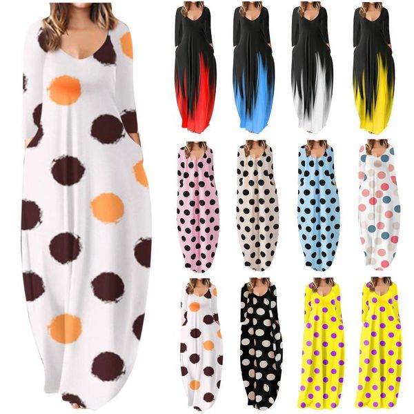 casual dresses women dot print maxi dress autumn long sleeve v-neck loose homewear cocktail party beach lady sundress, Black;gray
casual dresses women dot print maxi dress autumn long sleeve v-neck loose homewear cocktail party beach lady sundress, Black;gray