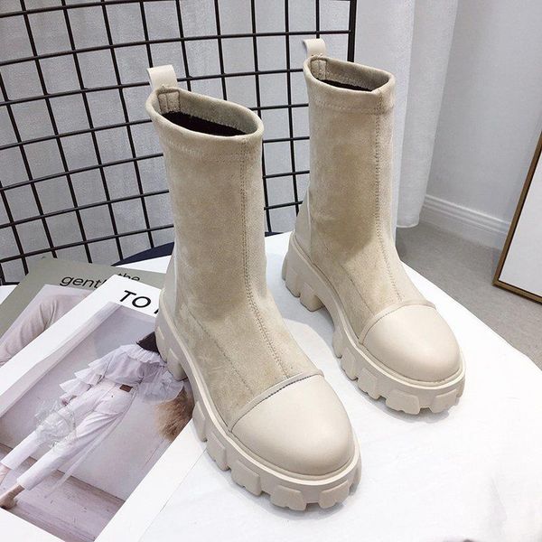 boots black sock women 2021 punk gothic shoes ankle platform white