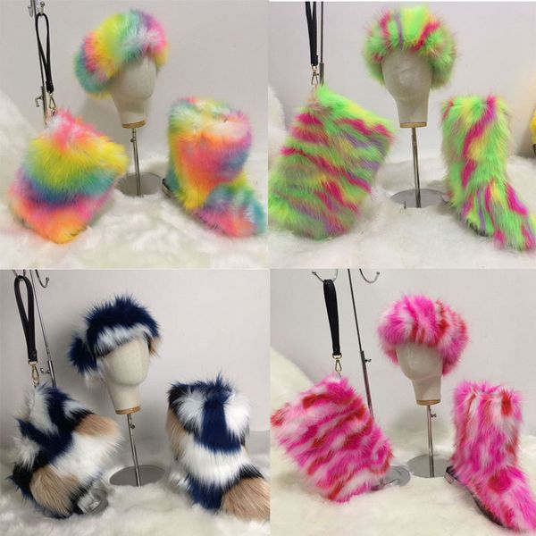 winter ladies warm faux fur plush boots girl's furry handbag fur headband shoes set women fluffy snow boots plush platform shoes, Black
winter ladies warm faux fur plush boots girl's furry handbag fur headband shoes set women fluffy snow boots plush platform shoes, Black