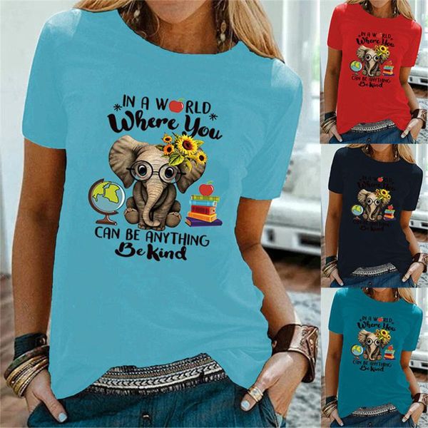 women's t-shirt in a world where you can be anything kind elephants sunflowers t shirt for women short sleeve graphic tee, White
women's t-shirt in a world where you can be anything kind elephants sunflowers t shirt for women short sleeve graphic tee, White