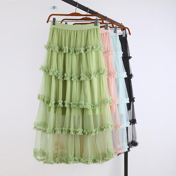 skirts and winter high waisted thin mesh patchwork lace cake skirt with all kinds of medium long for women, Black
skirts and winter high waisted thin mesh patchwork lace cake skirt with all kinds of medium long for women, Black