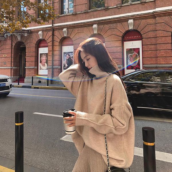 women's sweaters autumn winter turtleneck sweater women plus size loose thickening 2021 korean style knitted female pull femme hiver, White;black
women's sweaters autumn winter turtleneck sweater women plus size loose thickening 2021 korean style knitted female pull femme hiver, White;black