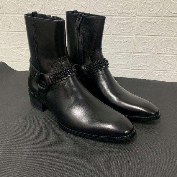 real picture exclusive handmade genuine leather buckle strap jurdpur men boots classical black chain high luxury boot
real picture exclusive handmade genuine leather buckle strap jurdpur men boots classical black chain high luxury boot