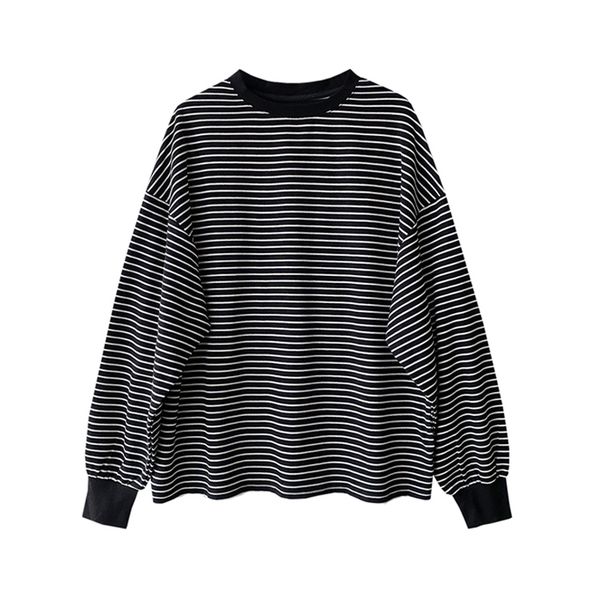 tee 2021 Spring O-Neck Black White Striped Shirts Long Cotton T Shirt Women Clothes Slim Fashion Tops
tee 2021 Spring O-Neck Black White Striped Shirts Long Cotton T Shirt Women Clothes Slim Fashion Tops