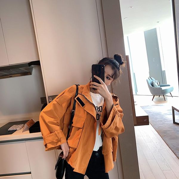 women's trench coats early autumn dress in 2021 korean version of bf loose fashion jacket short tooling windbreaker small coat trend, Tan;black
women's trench coats early autumn dress in 2021 korean version of bf loose fashion jacket short tooling windbreaker small coat trend, Tan;black