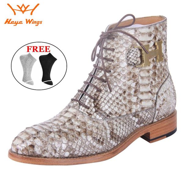 snakeskin brand quality shoes men dress ankle boots luxury python leather goodyear welted genuine sole, Black
snakeskin brand quality shoes men dress ankle boots luxury python leather goodyear welted genuine sole, Black