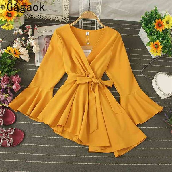 women party dress spring autumn sweet solid sashes flare sleeve mini dresses fashion candy color wild vestidos 210531, Black;gray
women party dress spring autumn sweet solid sashes flare sleeve mini dresses fashion candy color wild vestidos 210531, Black;gray