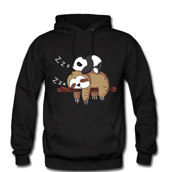 men's hoodies & sweatshirts panda lying on a sloth cute print men winter cotton fleece warm long sleeve hooded sweatshirt male, Black
men's hoodies & sweatshirts panda lying on a sloth cute print men winter cotton fleece warm long sleeve hooded sweatshirt male, Black