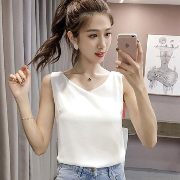 women's blouses & shirts korean women chiffon sleeveless woman v neck plus size casual white ladies basic shirt xxl
women's blouses & shirts korean women chiffon sleeveless woman v neck plus size casual white ladies basic shirt xxl