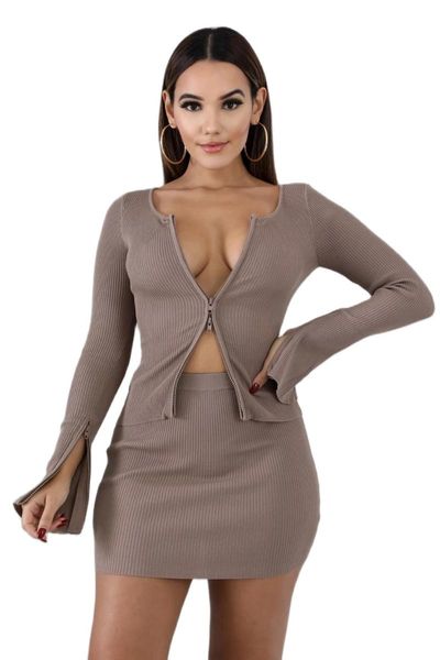 cotton ribbed soft two piece set women tight zippers sleeve slit coats gray a line skirts stretchy outfits clubwear women's tracksuits
cotton ribbed soft two piece set women tight zippers sleeve slit coats gray a line skirts stretchy outfits clubwear women's tracksuits