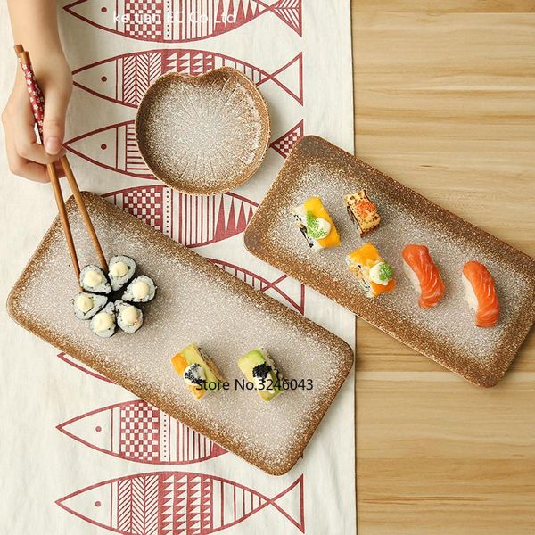 dishes & plates japanese style sushi plate ceramic creative rectangular flat cake personality retro tableware
dishes & plates japanese style sushi plate ceramic creative rectangular flat cake personality retro tableware