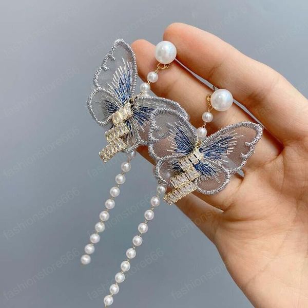 korean retro butterfly imitation pearl earrings fashion dangle long statement wings earring jewelry, Silver
korean retro butterfly imitation pearl earrings fashion dangle long statement wings earring jewelry, Silver