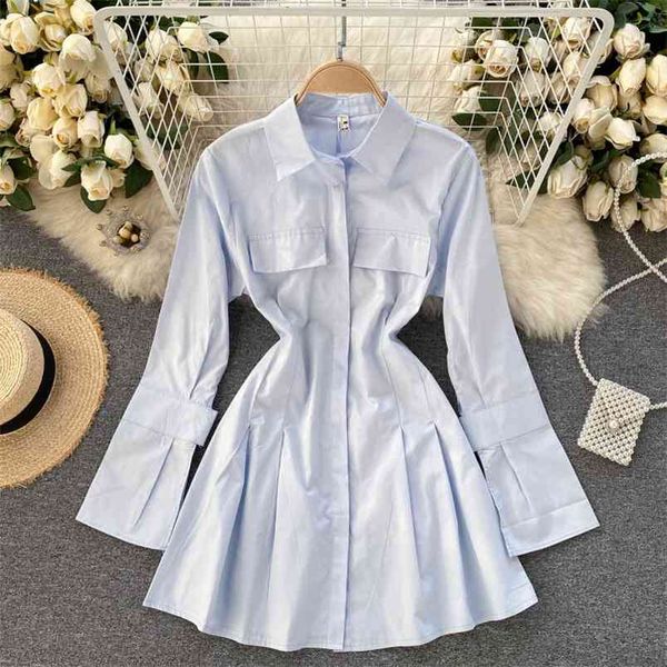 spring fashion temperament blouse women retro lapel waist slimming blusa solid color single-breasted shirt c817 210506, White
spring fashion temperament blouse women retro lapel waist slimming blusa solid color single-breasted shirt c817 210506, White