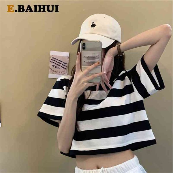 ebaihui stripped t shirts women summer o neck cropped streetwear fashion tee slim loose short t-shirt female 210522, White
ebaihui stripped t shirts women summer o neck cropped streetwear fashion tee slim loose short t-shirt female 210522, White