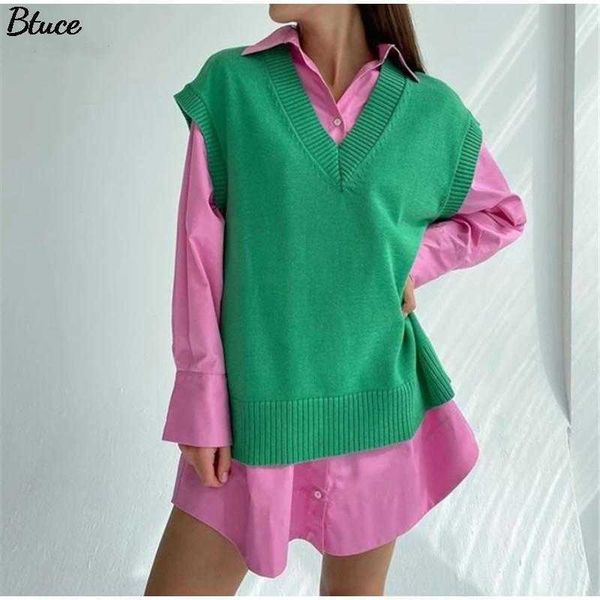 women soild color v neck sleeveless knitted vest sweater autumn and spring fashion female loose jumper pullover tank 211008, Black;white
women soild color v neck sleeveless knitted vest sweater autumn and spring fashion female loose jumper pullover tank 211008, Black;white