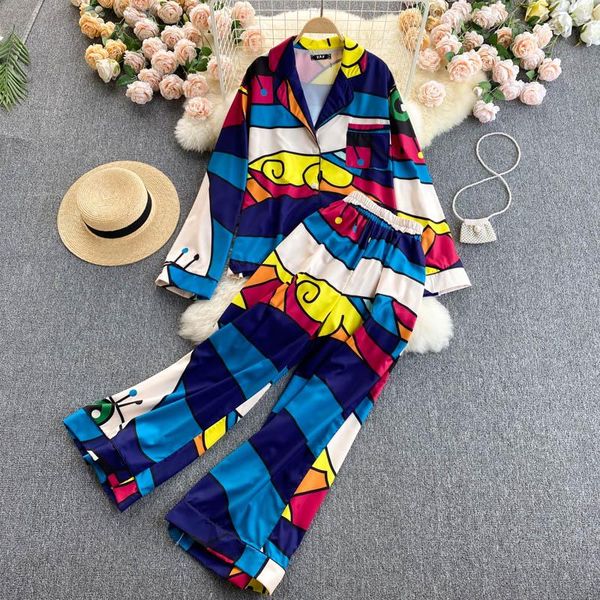 ladies summer women set loose shirt and long pants bottom two piece beach home casual tracksuit outfit suit b85 women's, White
ladies summer women set loose shirt and long pants bottom two piece beach home casual tracksuit outfit suit b85 women's, White