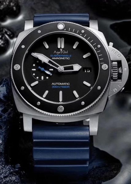 brand men automatic mechanical sapphire stainless steel eco titanium ceramic bezel amagentic blue rubber luminous watch 47mm wristwatches, Slivery;brown
brand men automatic mechanical sapphire stainless steel eco titanium ceramic bezel amagentic blue rubber luminous watch 47mm wristwatches, Slivery;brown