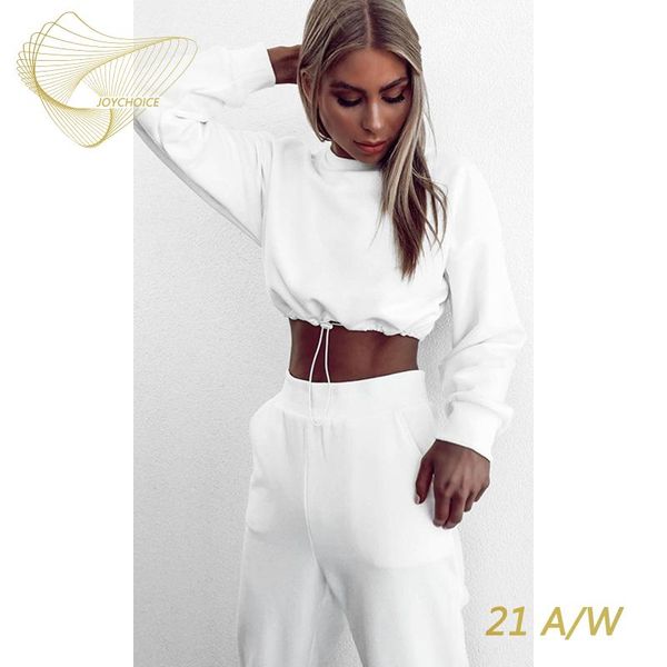 women's two piece pants joychoice 21a/w solid color simplicity casual long sleeve sweater trousers suit, White
women's two piece pants joychoice 21a/w solid color simplicity casual long sleeve sweater trousers suit, White