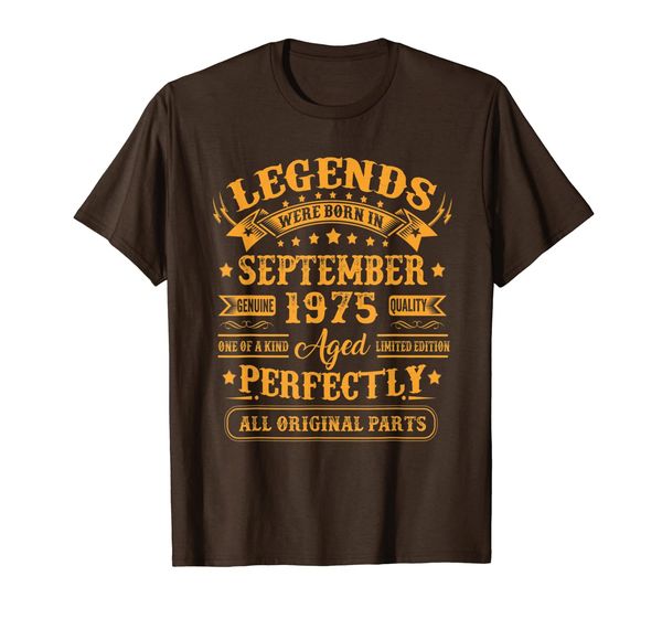 legends were born in september 1975 44th birthday gift t-shirt, White;black 
legends were born in september 1975 44th birthday gift t-shirt, White;black