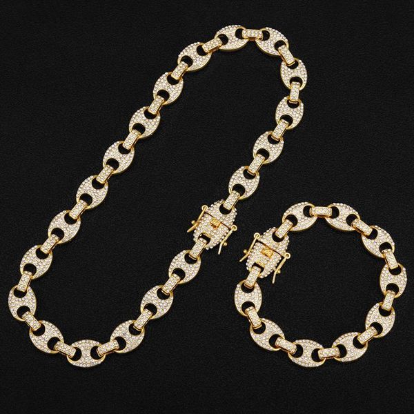 chains 1kit 13mm bling coffee bean iced out cz pig nose rhinestone choker link chain necklaces & bracelet for men hip hop jewelry, Silver
chains 1kit 13mm bling coffee bean iced out cz pig nose rhinestone choker link chain necklaces & bracelet for men hip hop jewelry, Silver