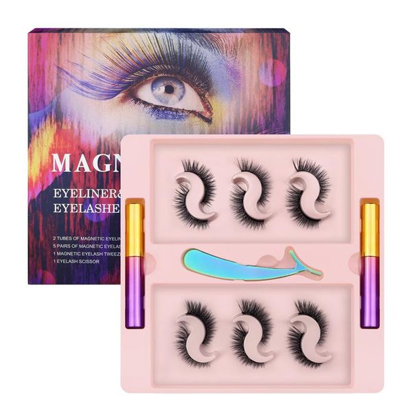 false eyelashes 6 pairs of magnetic cross-border long natural thick liquid eyeliner set eye makeup tools
false eyelashes 6 pairs of magnetic cross-border long natural thick liquid eyeliner set eye makeup tools
