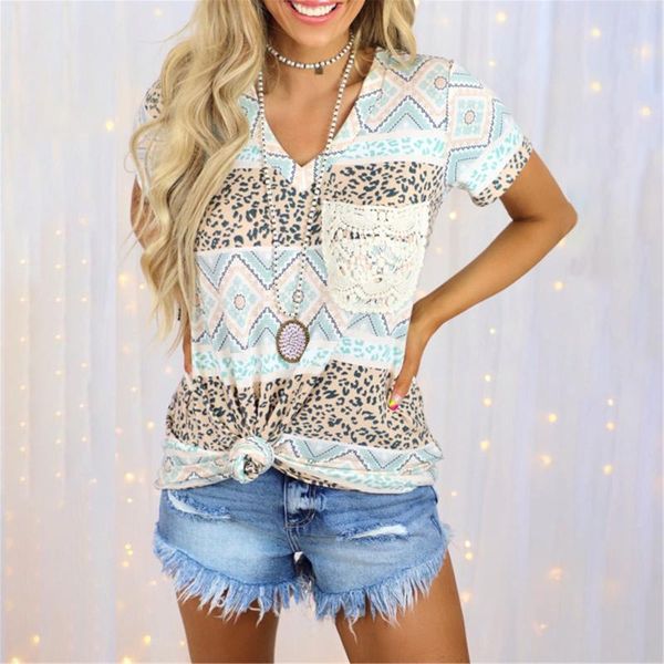 women's blouses & shirts 40# leopard printed patchwork blouse v-neck pocket casual basic summer women shirt oversized femme blusas y ca, White
women's blouses & shirts 40# leopard printed patchwork blouse v-neck pocket casual basic summer women shirt oversized femme blusas y ca, White