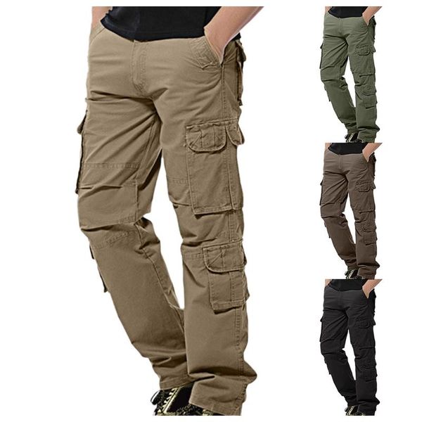 men's pants men mid-waist zip cargo simple fashion daily relaxed fit solid trousers with multi-pocket fast hombre, Black
men's pants men mid-waist zip cargo simple fashion daily relaxed fit solid trousers with multi-pocket fast hombre, Black