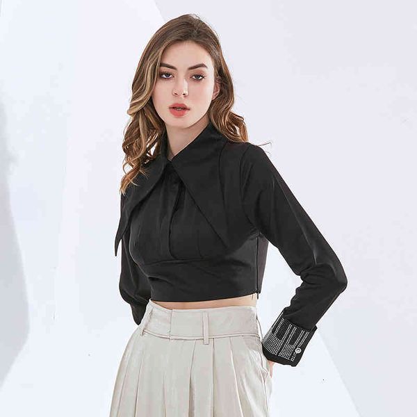 blouses short shirts for women lapel long sleeve ruched diamonds designer slim solid blouses female 2021 autumn clothes, White
blouses short shirts for women lapel long sleeve ruched diamonds designer slim solid blouses female 2021 autumn clothes, White