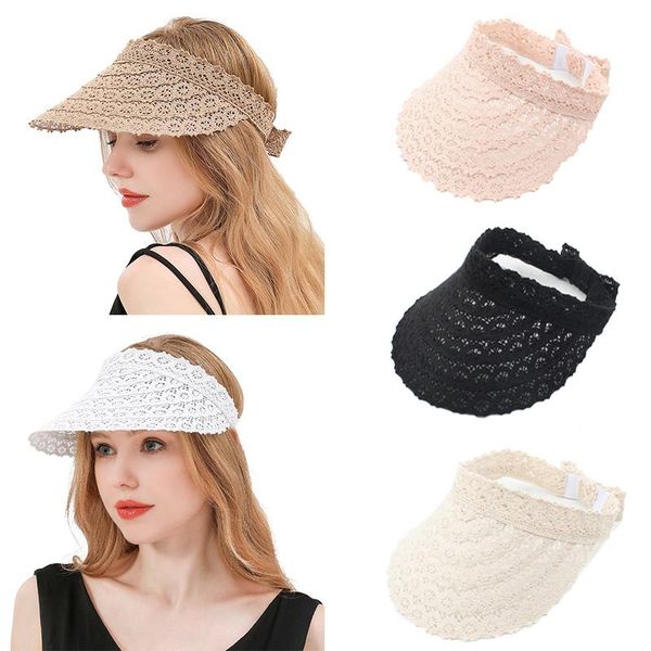 wide brim hats women sun hat lace bow summer outdoor empty visor uv protection cap fashion baseball, Blue;gray
wide brim hats women sun hat lace bow summer outdoor empty visor uv protection cap fashion baseball, Blue;gray