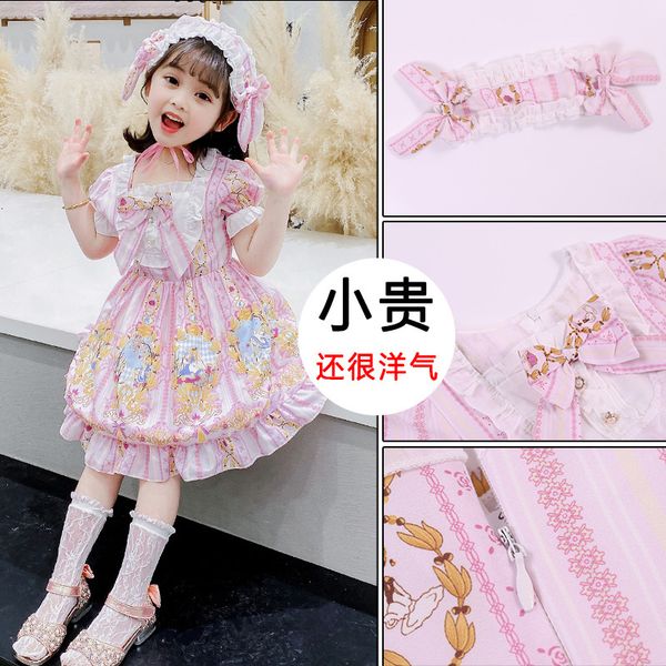 luxury casual dresses children's summer drs children's princs lolita baby skirt little girl foreign style, Black;gray 
luxury casual dresses children's summer drs children's princs lolita baby skirt little girl foreign style, Black;gray