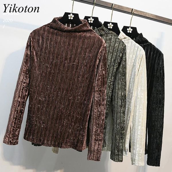 women's t-shirt winter thick warm solid base 2021 women velvet half turtleneck bottoming fashion basic long sleeve soft tee, White
women's t-shirt winter thick warm solid base 2021 women velvet half turtleneck bottoming fashion basic long sleeve soft tee, White