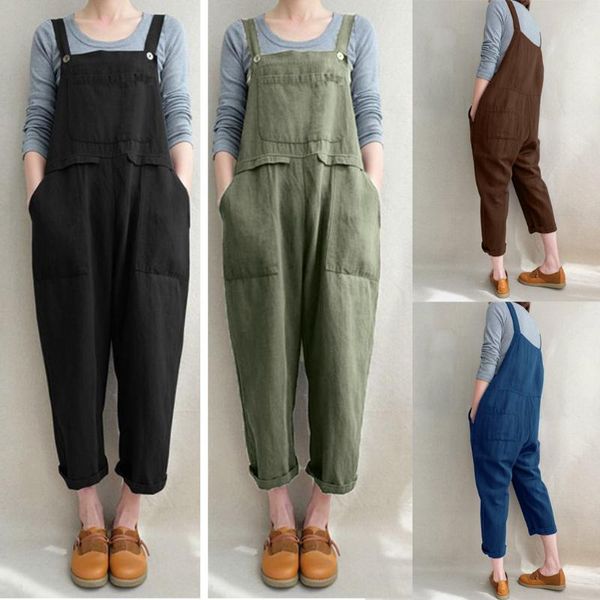 women's jumpsuits & rompers large shoulder strap pocket casual pants women sleeveless dungarees loose cotton linen long playsuit party, Black;white
women's jumpsuits & rompers large shoulder strap pocket casual pants women sleeveless dungarees loose cotton linen long playsuit party, Black;white