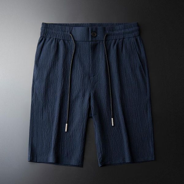 classic summer blue mens shorts luxury knee length wrinkle fabric man fashion slim fit elastic waist male men's, White;black
classic summer blue mens shorts luxury knee length wrinkle fabric man fashion slim fit elastic waist male men's, White;black