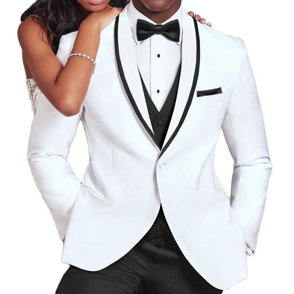 men's suits & blazers 2021 fashion white and black wedding tuxedo for groom 3 piece slim fit men male costume jacket with pants vest, White;black
men's suits & blazers 2021 fashion white and black wedding tuxedo for groom 3 piece slim fit men male costume jacket with pants vest, White;black
