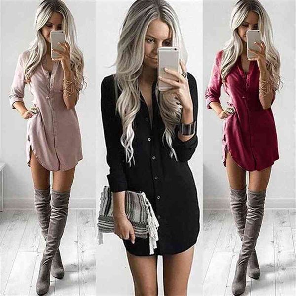 women fashion blouse shirt dress autumn office ladies casual button loose long sleeve blouse casual dress, Black;gray
women fashion blouse shirt dress autumn office ladies casual button loose long sleeve blouse casual dress, Black;gray