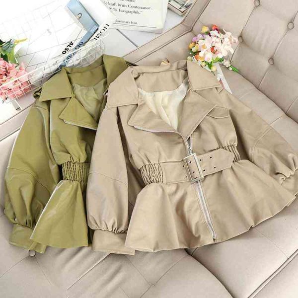 women's leather & faux womens high end jackets long sleeve solid loose casual punk coat autumn winter fashion ladies joker 7pgc, Black
women's leather & faux womens high end jackets long sleeve solid loose casual punk coat autumn winter fashion ladies joker 7pgc, Black