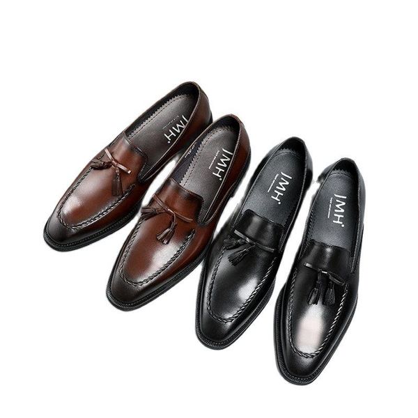 dress shoes men's loafers, fringed pointed toe, all-match, one-step leather shoes, british footwear,, Black
dress shoes men's loafers, fringed pointed toe, all-match, one-step leather shoes, british footwear,, Black