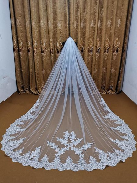 bridal veils real po 5m one layer wedding with comb lace edge ivory cathedral long accessories veu de noiva, Black
bridal veils real po 5m one layer wedding with comb lace edge ivory cathedral long accessories veu de noiva, Black