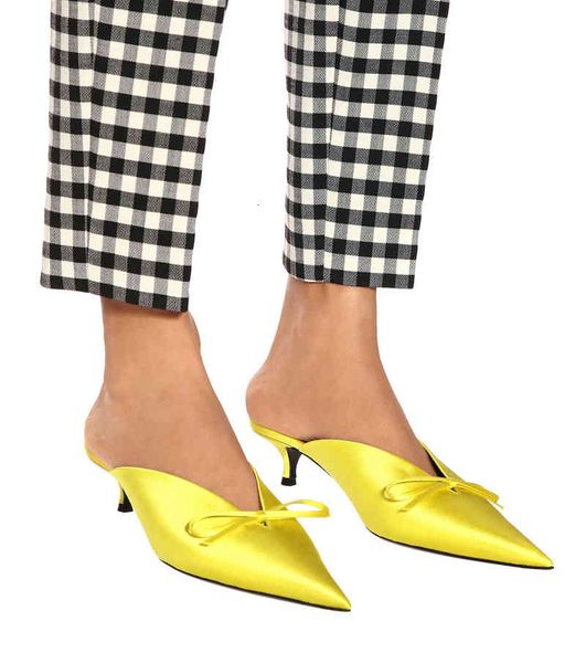 slippers spring new pointed toe bow satin mules shoes silky fabric high-heeled sandals women fashion cat heels slipper fammel ifre, Black
slippers spring new pointed toe bow satin mules shoes silky fabric high-heeled sandals women fashion cat heels slipper fammel ifre, Black