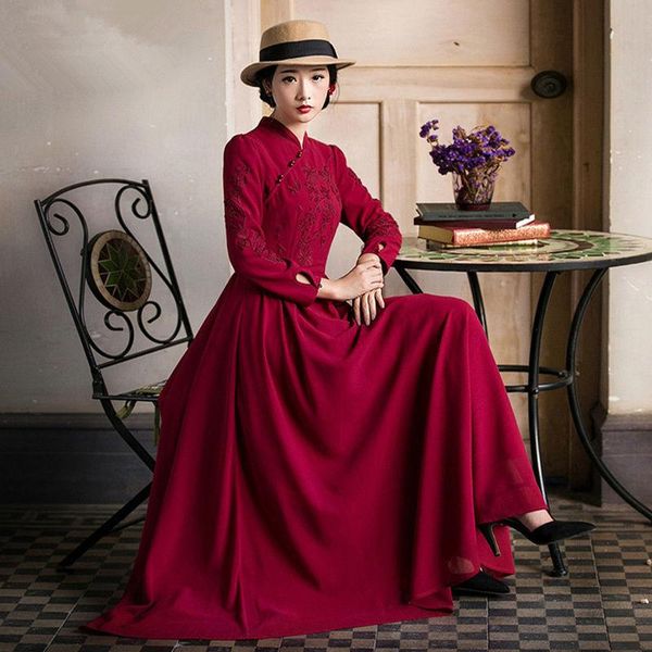 casual dresses republic of china style long sleeve dress autumn and winter literature art retro women's embroidered, Black;gray
casual dresses republic of china style long sleeve dress autumn and winter literature art retro women's embroidered, Black;gray