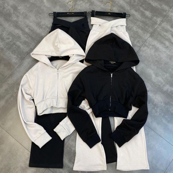 women's two piece pants fabpop 2021 autumn long sleeve hooded zipper cardigan short sweatshirt cross high waist full set tracksuit gc08, White
women's two piece pants fabpop 2021 autumn long sleeve hooded zipper cardigan short sweatshirt cross high waist full set tracksuit gc08, White