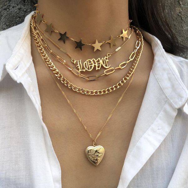 necklaces pendants kmvexo vintage multi-layered love heart pendant choker necklace set boho golden stars long chain women christmas gift, Silver
necklaces pendants kmvexo vintage multi-layered love heart pendant choker necklace set boho golden stars long chain women christmas gift, Silver