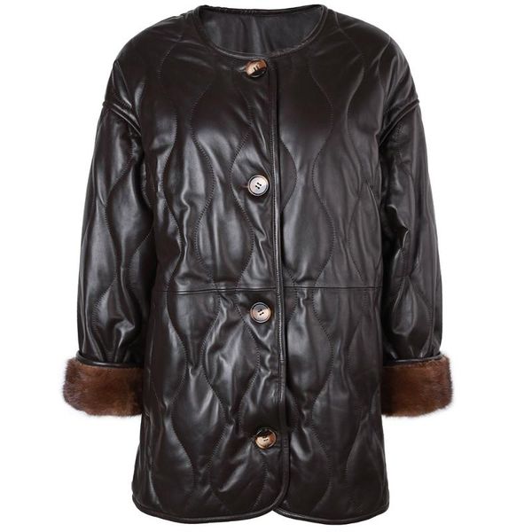 women's leather & faux yoloagain autumn warm cotton jacket women single breasted plaid real coat with sleeve, Black
women's leather & faux yoloagain autumn warm cotton jacket women single breasted plaid real coat with sleeve, Black