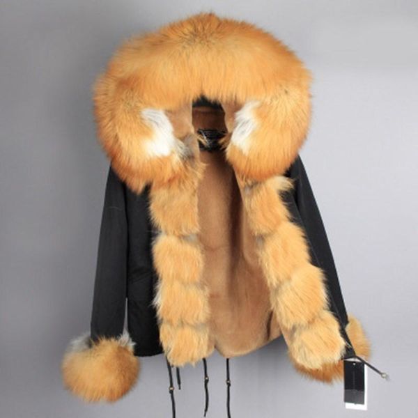 women's fur & faux 2021 parka winter long khaki jacket women real coat natural red hooded good liner outwear, Black
women's fur & faux 2021 parka winter long khaki jacket women real coat natural red hooded good liner outwear, Black
