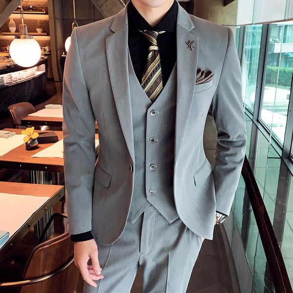 men's suits & blazers jacket pants vest 3 pcs set / fashion casual business retro solid color woolen suit coat trousers waistcoat, White;black
men's suits & blazers jacket pants vest 3 pcs set / fashion casual business retro solid color woolen suit coat trousers waistcoat, White;black