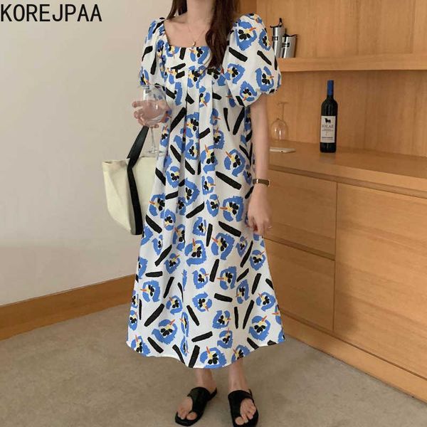 korejpaa women dress summer korean chic western style square neck pleated design loose puff sleeve flower mermaid vestidos 210526, Black;gray
korejpaa women dress summer korean chic western style square neck pleated design loose puff sleeve flower mermaid vestidos 210526, Black;gray