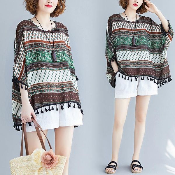 summer women elegant stripe print batwing ladies female plus large short sleeve loose tassel blouse shirt blusas women's blouses & shi, White
summer women elegant stripe print batwing ladies female plus large short sleeve loose tassel blouse shirt blusas women's blouses & shi, White
