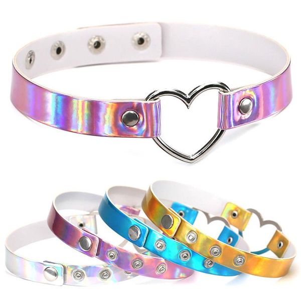 fashion lolita laser pu leather metal heart connector torques women punk hip hop collar necklace cute sweet cosplay choker gift chokers, Golden;silver
fashion lolita laser pu leather metal heart connector torques women punk hip hop collar necklace cute sweet cosplay choker gift chokers, Golden;silver