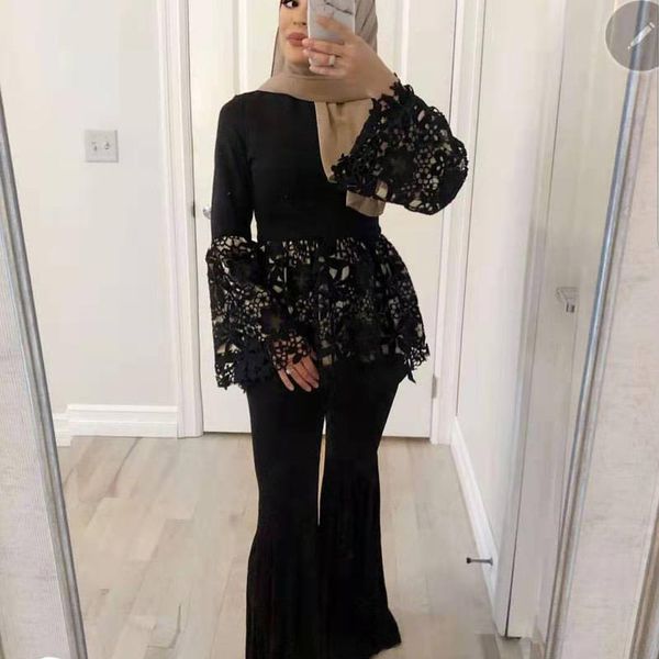 muslim clothing 2021 selling fashion large size horn sleeve lace blouse splicing collar short women ethnic, Red
muslim clothing 2021 selling fashion large size horn sleeve lace blouse splicing collar short women ethnic, Red